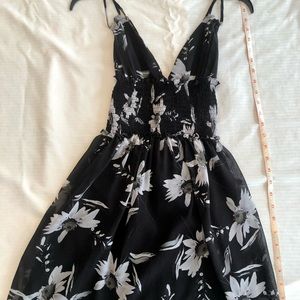 Bebe Black Flower Short Summer Dress - XS